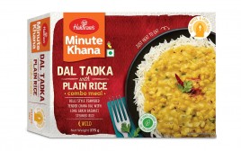Haldiram's Minute Khana Dal Tadka With Plain Rice Combo Meal  Box  375 grams